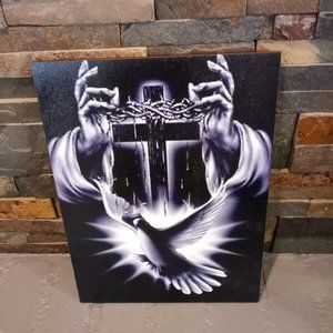 GORGEOUS RELIGIOUS WOODEN PLAQUE!
